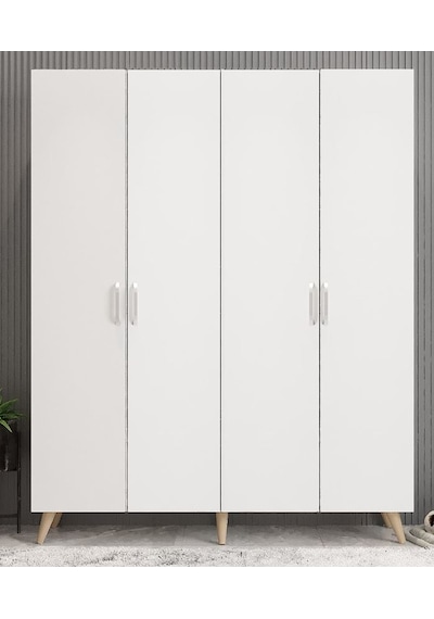Sedef Portmanto Vestiyer -Meşe Beyaz -140 cm
