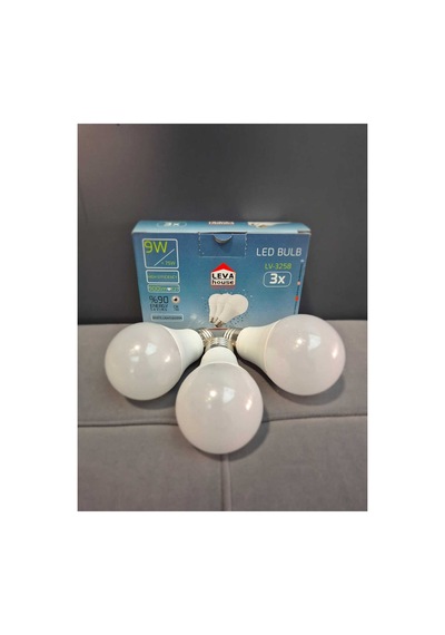 3lü Led Ampul 9 Watt Beyaz Işık E27 Duy Uyumlu Tasarruflu 3lü Led Ampul Ev Ofis Tavan Aydınlatma
