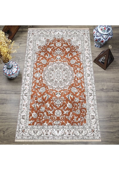 Dijital Baskılı, Yıkanabilir, Yumuşak Dokulu Çocuk Ve Yetişkin Seccade S-dot-124-3 Kahverengi