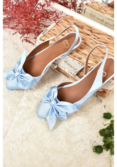 Fox Shoes Bebek Mavisi Kumaş Kadın Babet H726809004 Bebek Mavi