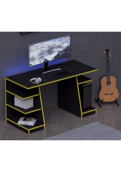 Kronos Oyuncu Masası - Bilgisayar Masası - Gamer Masası - 59x136 Cm Afm180 Siyah - Sarı Kronos Oyuncu Masası - Bilgisayar Masası - Gamer Masası - 59x136 Cm Afm180 Siyah - Sarı