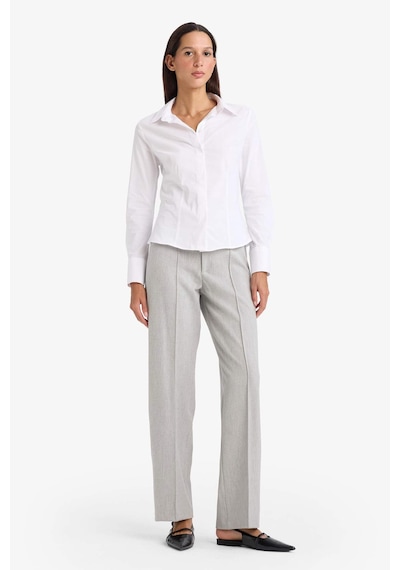 Defacto Regular Fit Basic Düz Bengalin Beyaz Kadın Gömlek I5278az/wt36 Beyaz