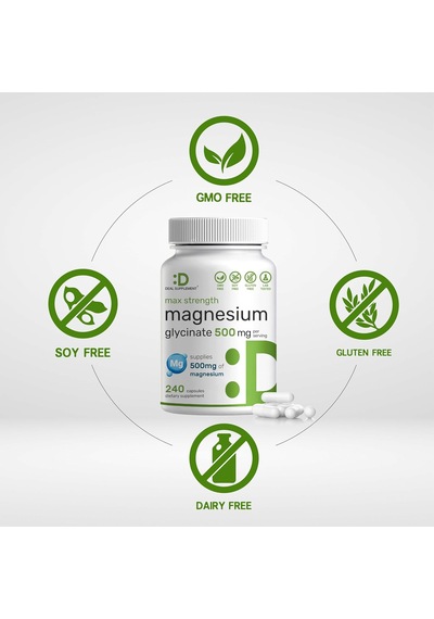 Deal Supplement Max Strength Magnesium Magnezyum Glycinate 500mg