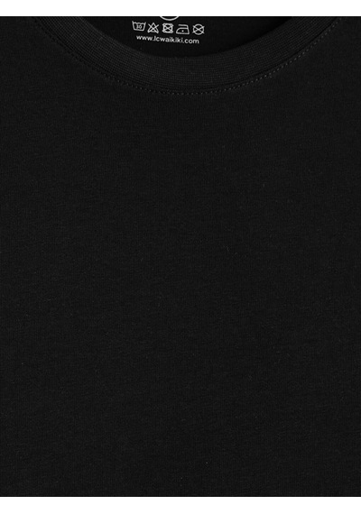 Lcwaıkıkı Classic Siyah Regular Fit %100 Pamuk Erkek Tişört