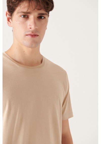 Avva Erkek Bej Ultrasoft Bisiklet Yaka Düz Standart Fit Normal Kesim Modal T-Shirt B001171 Bej Avva Erkek Bej Ultrasoft Bisiklet Yaka Düz Standart Fit Normal Kesim Modal T-Shirt B001171 Bej