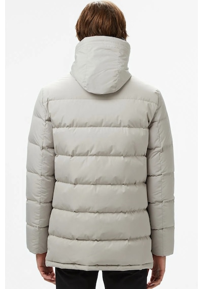 Lacoste Down Fill Jacket Kaztüyü Dolgu Kapüşonlu Gri Mont Gri