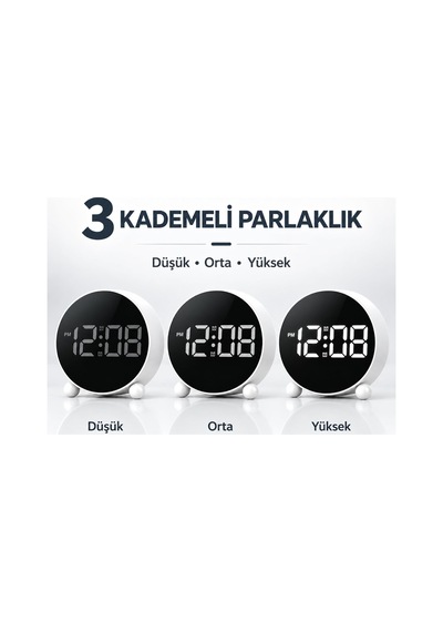 Dijital Led Alarm Saat, Ekranlı Masa Ve Başucu Saati, Hl-8895 Mavi Diğer