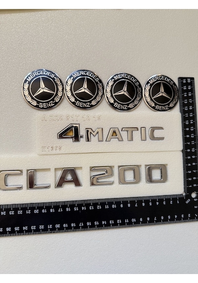 Benz Cla200-4matic Bagaj Yazısı Ve Jant Arması Seti Krom Metal 3m 3d Yazı Logo