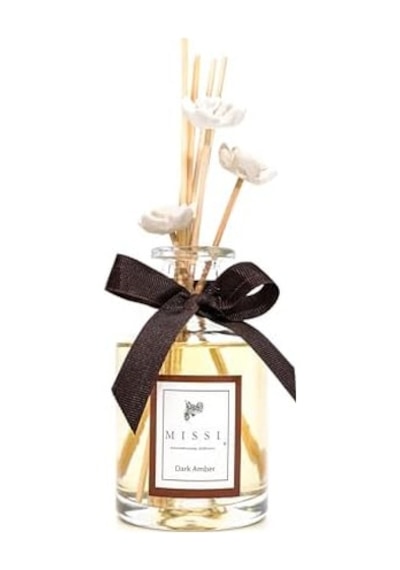 200 Ml Silindir Şişe Bambu Çubuklu Dark Amber Oda Kokusu Abundance Prosperity