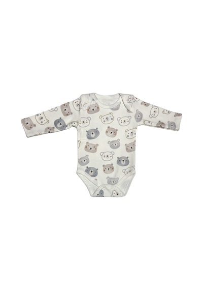 Babysena Ayıcık Desenli Erkek Bebek Bodyli 3 Lü Takım Bej