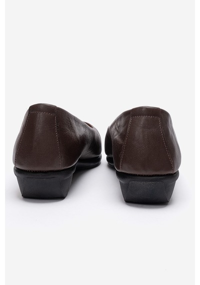 Dericlub Kadın Comfort Babet Ayakkabı Gerçek Deri Mtd 24376 Kahve Antik