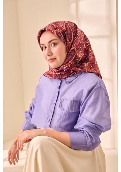 Silk Home Twill İpek Eşarp 11478-19 Siyah, Vişne, Kırmızı, Vizon, Eflatun, Gül Kurusu
