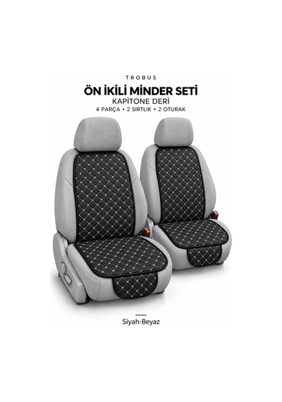 Ford Transit 2005-2009 Suni Deri Kapitone Minder Ön İkili 4 Parça 90149519
