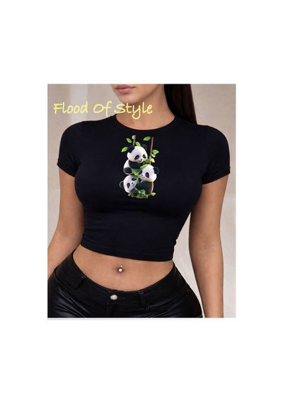 Flood Of Style Siyah Babby Tee Pandalar Özel Tasarım