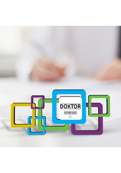 Kişiye Özel Mesleki Doktor Ahşap Masa İsimliği model J1