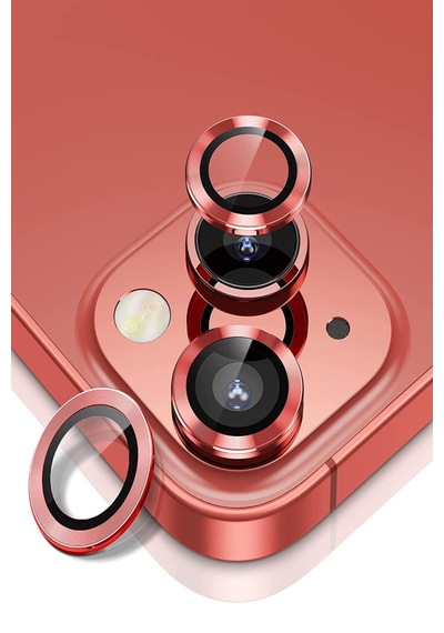 İletişim Apple iPhone Uyumlu 13 Alüminyum Alaşım Temperli Cam Kamera Lens Koruyucu - Kırmızı Sku: Zeusb0bfc32d11 -