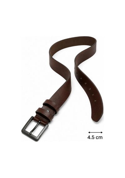 Novalisse Erkek Hakiki Deri 4.5 Cm Kot Ve Kumaş Pantolon Kemeri Metal Tokalı Kahverengi Çoklu Renk