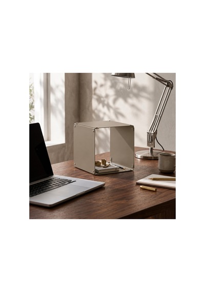 Node Modüler Metal Masaüstü Organizer Çok Amaçlı Düzenleyici Tekli Modül 16x16 Cm Bej - 943943374 Bej