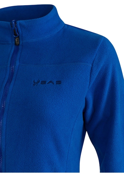 2As Cara Kadın Tam Fermuarlı İnce Polar Sweatshirt Mavi