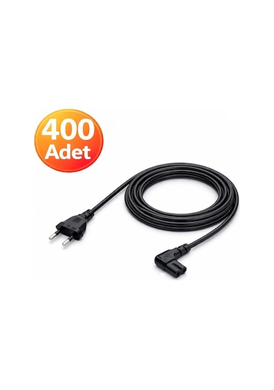 400 Adet 1 Koli - 90 Derece L Uç Teyp Radyo Fişi Ps5 Ps4 Ps3 Xbox One S X Power Güç Kablosu - 1.5m