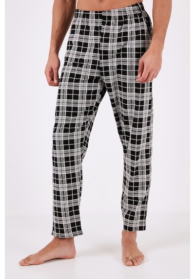 Buratti Ekoseli Pamuklu Regular Fit Kısa Kollu Erkek Pijama Takımı 6572006 Siyah