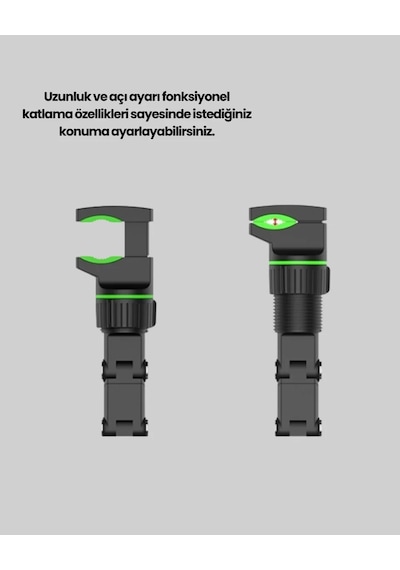 Dikiz Aynasına Ve Koltuk Başlığına Uyumlu Telefon Tutucu Yeni Nesil Siyah