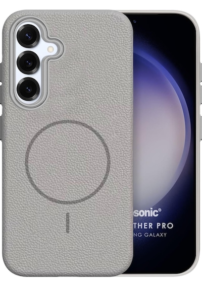 Microsonic Samsung Galaxy Uyumlu S24 Kılıf Magleather Pro Gri -