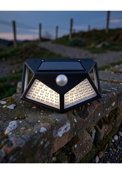 Güneş Enerjili 100 Led Bahçe Lambası Uuczduvarlambası1