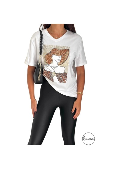 Cassime Kadın Beyaz Büyük Beden Şapkalı Kadın Pul Payet İşlemeli %100 Pamuk Tişört Xl-2xl-3xl Cassime Kadın Beyaz Büyük Beden Şapkalı Kadın Pul Payet İşlemeli %100 Pamuk Tişört Xl-2xl-3xl