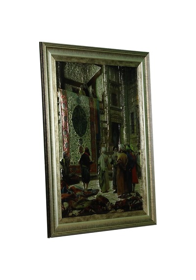 E38 El İşçiliği Halı Tüccarı Aliminyum Kabartma Tablo 58x74 Cm-6386