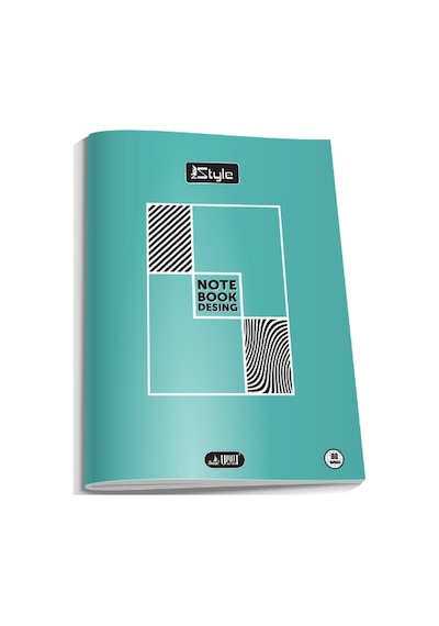 A4 Boy Plastik Kapak 40 Yaprak Çizgili Defter Kenarı Kırmızı Çizgili 1 Adet Newstyle - Mavi