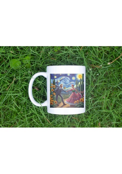 Dans Eden Frida Kahlo Ve Van Gogh Kupa Bardak Sanatsal Tarz Romantik Hediye Kupa Beyaz