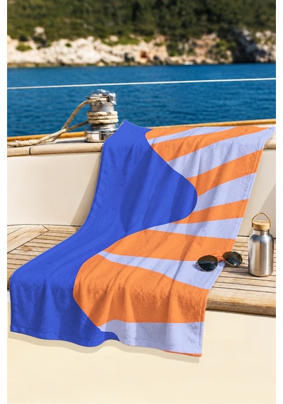 Soyut Modern Geometrik Plaj Havlusu - Turuncu Mavi Akdeniz Stil Hızlı Kuruyan Mikrofiber Havlu Örtü Dumanlı Kanyon Soyut Modern Geometrik Plaj Havlusu - Turuncu Mavi Akdeniz Stil Hızlı Kuruyan Mikrofiber Havlu Örtü Dumanlı Kanyon