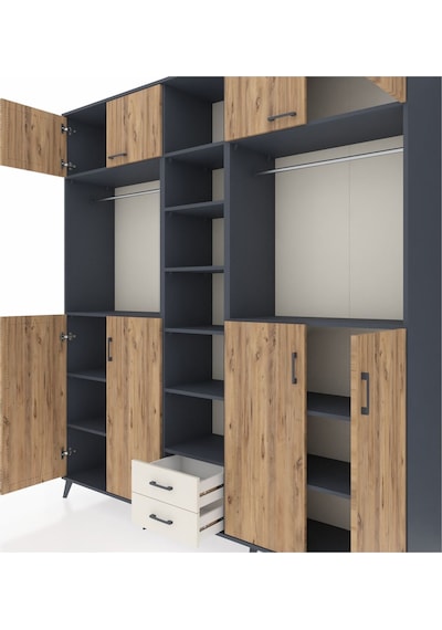 Hyperion Dolap 14 Raflı 2 Çekmeceli 2 Askılı 220x44x243 Antrasit-çam/aytaşı Atlas Çam/aytası Hyperion Dolap 14 Raflı 2 Çekmeceli 2 Askılı 220x44x243 Antrasit-çam/aytaşı Atlas Çam/aytası