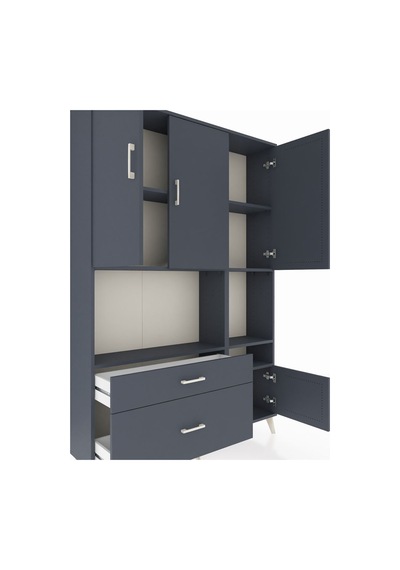 Arges Dolap 7 Raflı 2 Çekmeceli 4 Kapaklı 132x30x195 Antrasit-antrasit/antrasit Antrasıt/antrasıt Arges Dolap 7 Raflı 2 Çekmeceli 4 Kapaklı 132x30x195 Antrasit-antrasit/antrasit Antrasıt/antrasıt