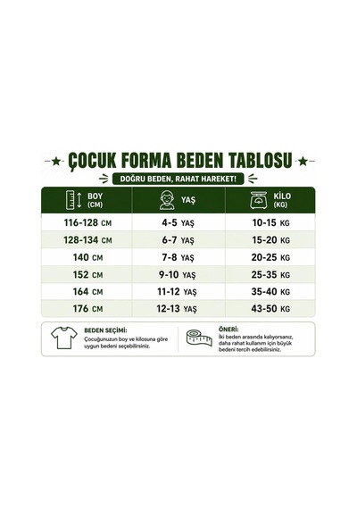 Yenteks Çocuk Halı Saha Futbol Forması Seti Yeşil-beyaz Forma+şort+çorap Yeşil Yeşil