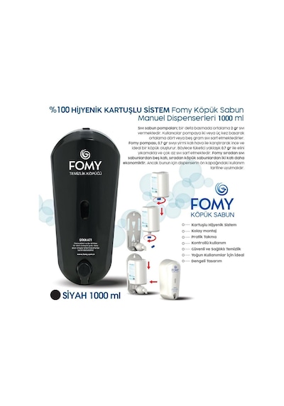 Fomy Köpük Sabun Siyah Dispenser 1000 Ml-59