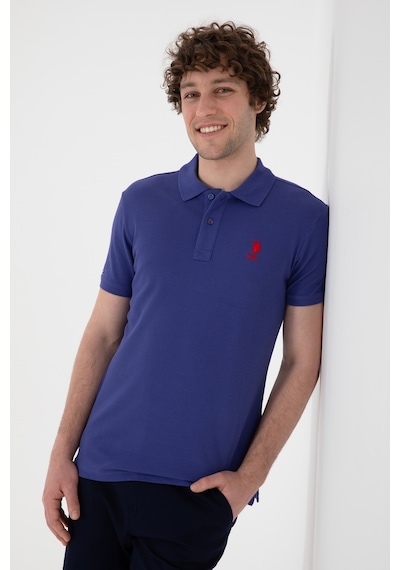 U.S. Polo Assn. Erkek Slim Fit Polo Yaka Saks Basic Tişört 50298041-VR212