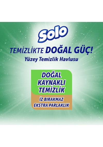 Solo Doğal Güç Beyaz Sabun Ferahlığı Seyahat Boy Yüzey Temizlik Havlusu 12'li 180 Yaprak