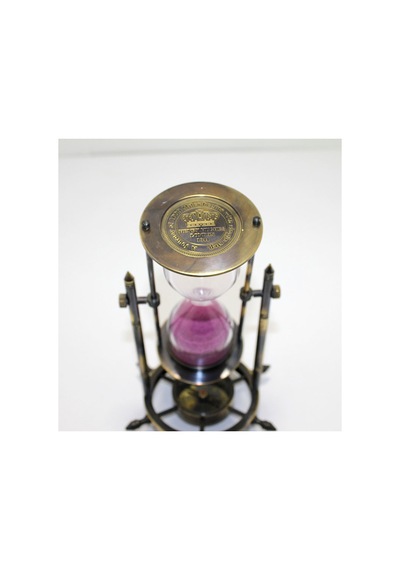 5 Adet Pirinç Pusulalı Kum Saati Masaüstü Dekoratif Pirinç Tasarım, Pusula Özellikli Sand Timer Ve Hourglass
