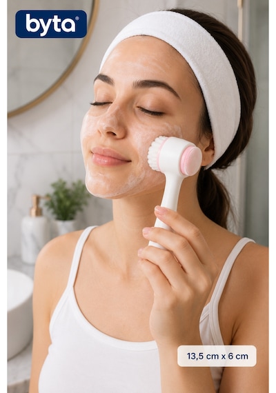 Çift Taraflı Yüz Temizleme Fırçası Silikon Peeling Ve Gözenek Temizleyici Cilt Bakım Fırçası