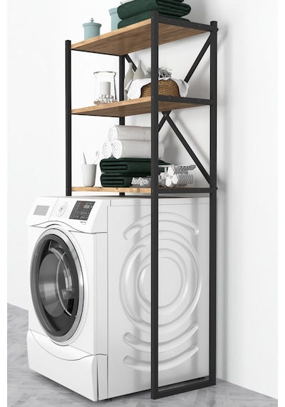Bofigo 3 Raflı Metal Düzenleyici Banyo Rafı Çam