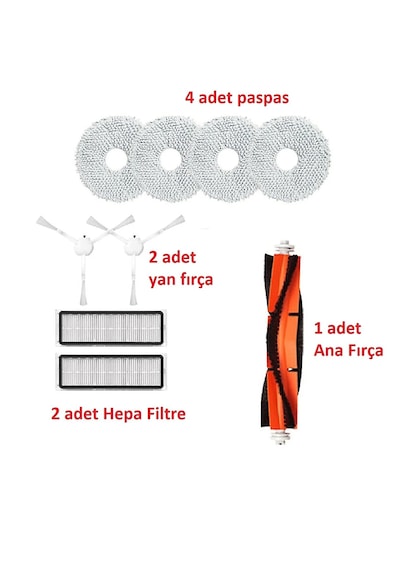 Xıaomı S10+ X10+ Uyumlu Fırça Filtre Paspas Yedek Parça
