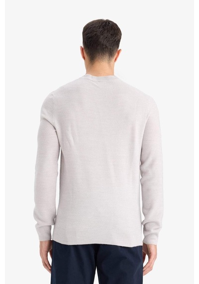 Defacto Standart Fit Bisiklet Yaka Basic Dokulu Triko Kazak F1777ax25augr184 Gri