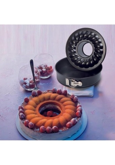 18cm Tüm Airfryer Cihazları İçin İdealdir 2 Li Kelepçeli Yanmaz Yapışmaz Teflon Kek Kalıbı Seti Siyah