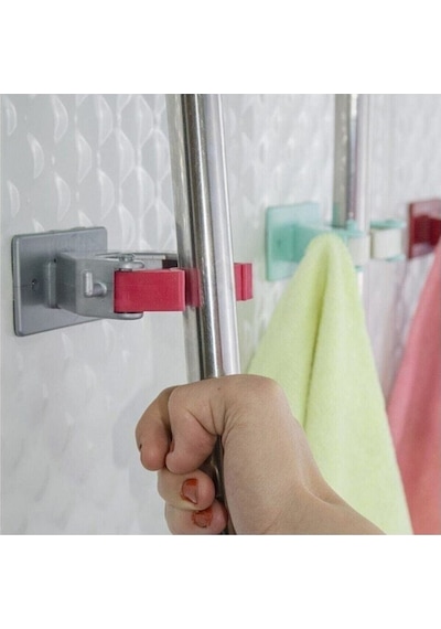 3 Adet - Paspas Süpürge Fırça Ve Mop Askısı Sap Tutucu Mutfak Banyo Askı Pratik Duvar Askı Aparatı P Diğer