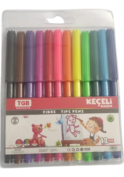 Keçeli Kalem 12 Renk Tgb Keçeli Kalem 12 li 1 Paket