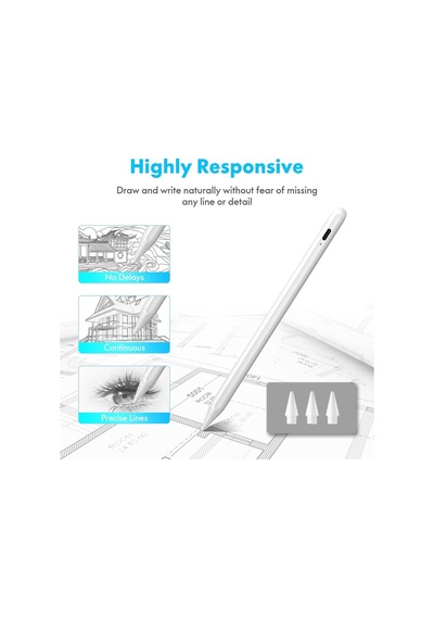 Apple Uyumlu iPad  2018-2025 iPad  Pro 11/12.9, iPad  10/9/8/7/6.iPad  Air 5/4/3.iPad  Mini 6/5.stylus Kalem