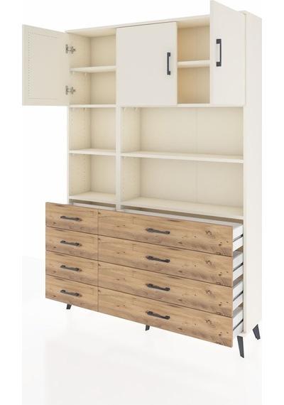 Arges Dolap 8 Raflı 8 Çekmeceli 3 Kapaklı 132x30x195 Aytaşı-aytaşı/çam Aytası/atlas Çam Arges Dolap 8 Raflı 8 Çekmeceli 3 Kapaklı 132x30x195 Aytaşı-aytaşı/çam Aytası/atlas Çam