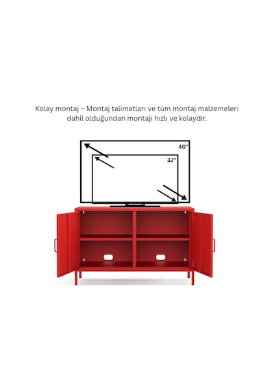 Pera Tv Ünitesi, Tv Dolabı,2 Kapaklı Dolap 100,50 X 40 X 64,50 Cm - 9 Renk Seçeneği Bulunmaktadır Ral 3020 Kırmızı Pera Tv Ünitesi, Tv Dolabı,2 Kapaklı Dolap 100,50 X 40 X 64,50 Cm - 9 Renk Seçeneği Bulunmaktadır Ral 3020 Kırmızı
